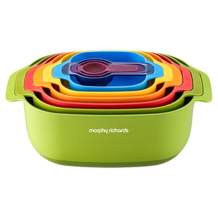 摩飞多功能厨具九件套多用面粉筛蛋清分离器量勺量碗沥水篮洗菜篮