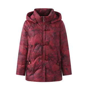 老年人羽绒服女白鸭绒妈妈冬装奶奶加厚保暖7080岁老太太冬季外套