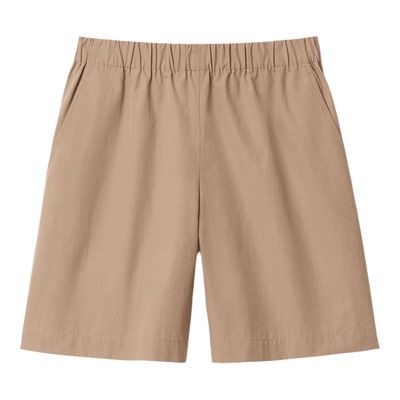 LAFAYETTE148/拉飞逸 精梳棉府绸A字型松紧腰西短裤宽松直筒裤