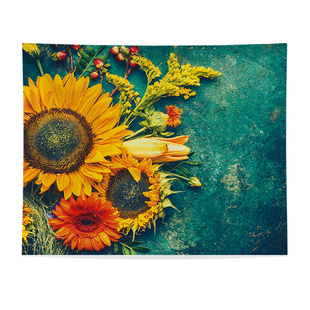 背景布ins挂布向日葵墙布壁纸网红民宿墙面装饰床头卧室背景墙床