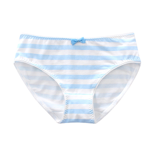 【条纹胖次】蓝白内裤胖次 蓝白条纯棉女 萌软妹二次元大码动漫