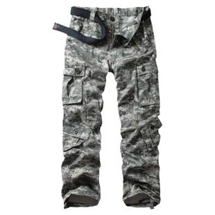 战术美军迷彩裤男长裤宽松直筒多口袋工装裤户外休闲潮海军有大码