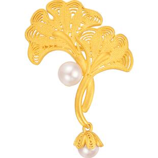 明牌珠宝黄金银杏工艺品 足金花丝杏得识卿摆件AFC0680