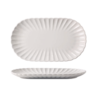 艺家陶瓷鱼盘 简约家用长盘创意椭圆形西餐盘大鱼盘长盘子微瑕疵