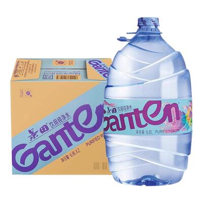 景田纯净水6.8L*2桶整箱特价家庭日常大瓶桶装泡茶饮用水非矿泉水