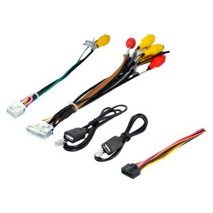 掌讯安卓大屏导航视音频输出线AUX音频输入线功放线前视右视输入