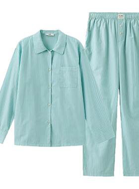 CoZ绿色条纹高级感可外穿家居服