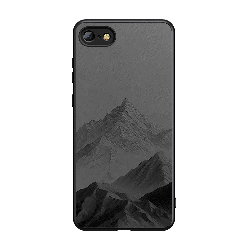适用iPhone8手机壳新款苹果7plus羊巴皮6splus硅胶5保护套苹果SE镜头全包XSMax防摔XR软壳男女生简约高级雪山
