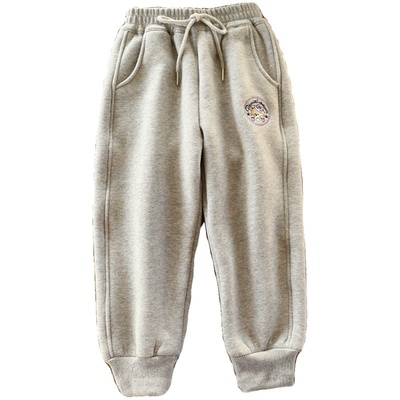 加厚一体羊驼绒休闲长裤