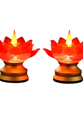 琉璃莲花灯家用琉璃灯摇摆火焰灯
