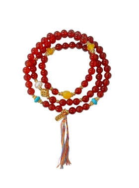 红玛瑙多圈手链流光溢彩轻奢小众