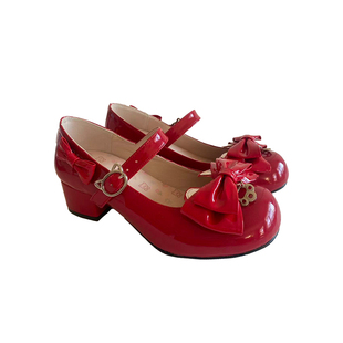 正品原创可爱lolita鞋子中低跟圆头lo鞋蝴蝶结jk鞋校园洛丽塔日常