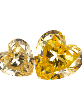 双主石摩根石香槟钻情侣爱心戒指