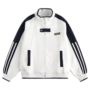 青港的风春季美式运动外套男款潮流百搭宽松春秋款休闲棒球服夹克