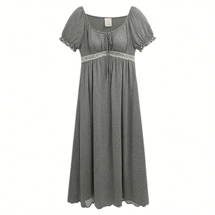 夏季法式女款带胸垫莫代尔睡裙女高级2026新款短袖性感睡衣收腰夏