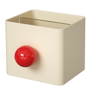 多巴胺奶油风桌面收纳盒高颜值分格化妆刷收纳桶学生笔筒原田治新