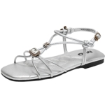 MIO米奥罗马凉鞋2026夏季新款波西米亚度假一脚蹬平底闪钻拖鞋女