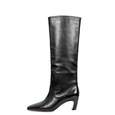 inkingpot小牛皮高筒靴直筒靴