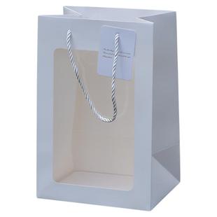 透明开窗手提袋鲜花礼品袋粉色伴手礼品袋礼盒包装纸袋玩偶礼袋子