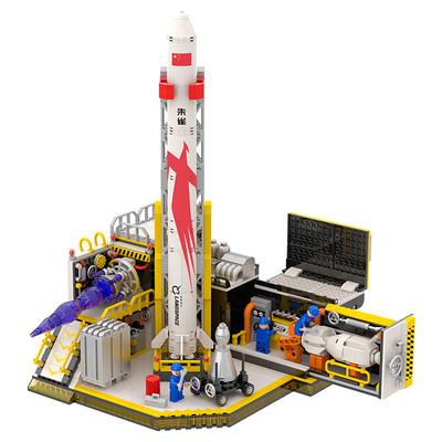 蓝箭积木3岁以上火箭联名玩具