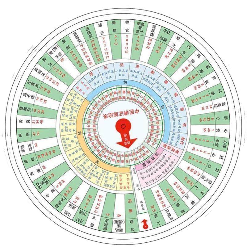 【文峰天下】中医辨证施治表 圆盘 施治盘纸盘自学表自查盘学习研究辩证盘中医基础理论子午流注罗盘脏腑辩 常见疾病辩证 基础