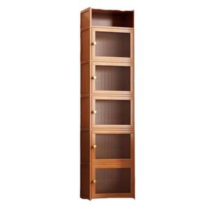 书架落地置物架书柜带柜门防尘高窄柜夹缝储物一体靠墙边角落立柜