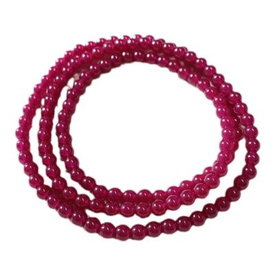 红刚玉优化红宝石三圈款手链