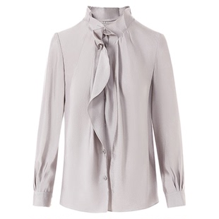 朗姿25v领荷叶边衬衫气质通勤高级感法式百搭上衣春秋新款女