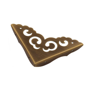 纯铜角花中式仿古铜包角桌椅包边护角木箱铜配件镜框画框柜门护角