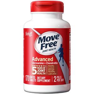 MoveFree益节氨糖软骨素钙片中老年养护关节红瓶170粒美国进口