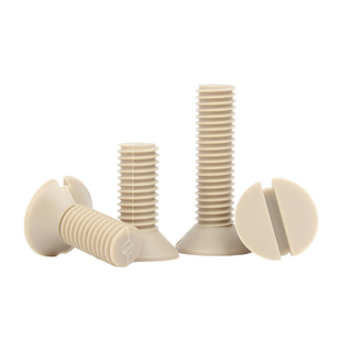 PEEK耐高温耐酸碱沉头一字螺丝钉绝缘树脂高强度塑料平头开槽螺栓