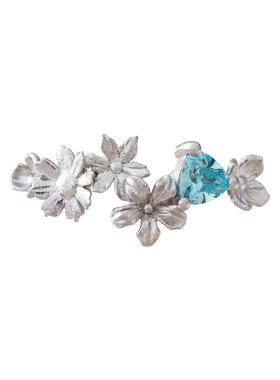 DifferentYoung蓝色锆石繁花开口新中式戒指女s925纯银可调节礼物