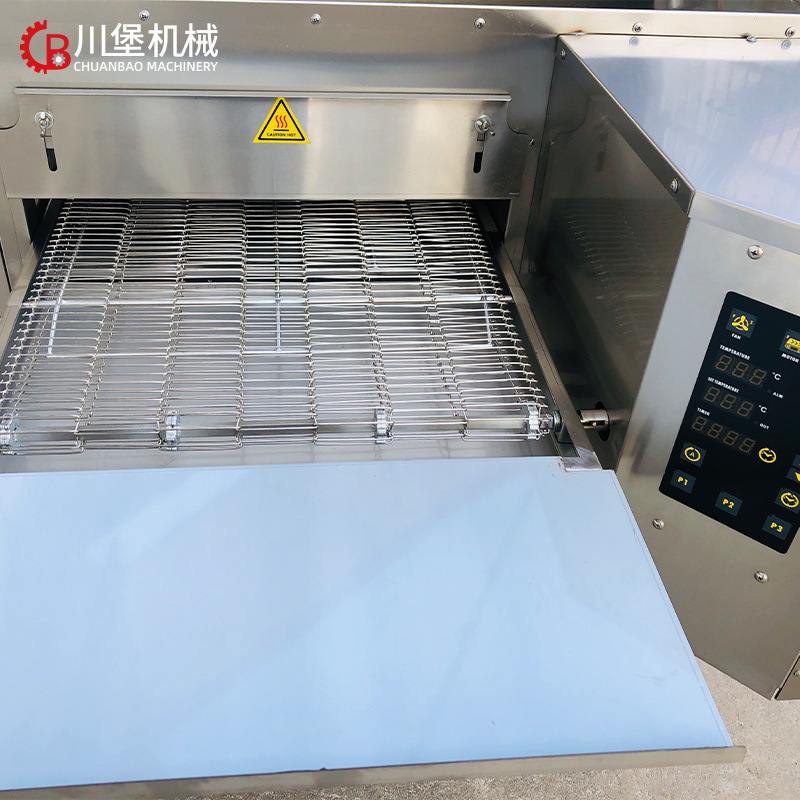 柏川商用大型中式披萨链条炉热风循环炉12/15/18寸塔斯汀汉堡烤箱