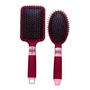 结婚梳子气囊梳气垫按摩梳滚梳陪嫁一对女婚庆梳玫瑰红色婚礼新娘