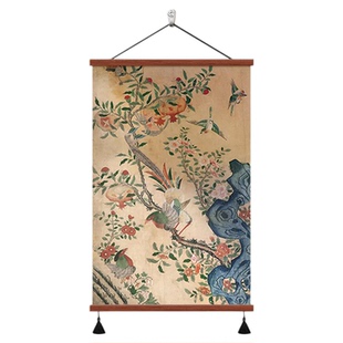 中古风客厅沙发背景墙装饰画法式复古玄关画餐厅遮丑挂画喜上枝头