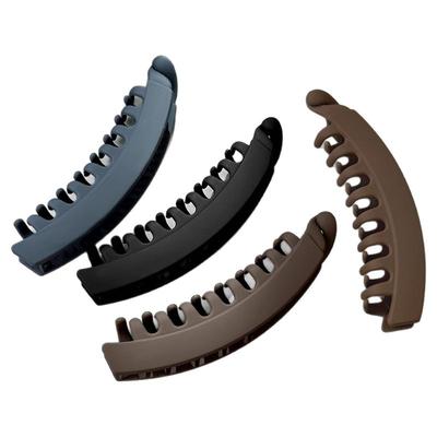 韩式新款磨砂小一字香蕉抓夹百搭马尾夹子带齿发夹网红头饰饰品