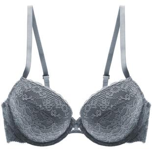 艾舒客2件装薄款文胸小胸聚拢带钢圈内衣女性感蕾丝薄杯胸罩细带