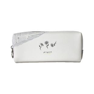 日系笔袋复古双层小众笔袋ins风简约小雏菊初中生高中生文具盒