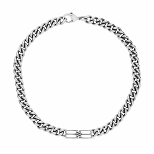 欧美复古做旧枪金字母BB粗项链古巴链锁骨链新中式网红美式爆款春