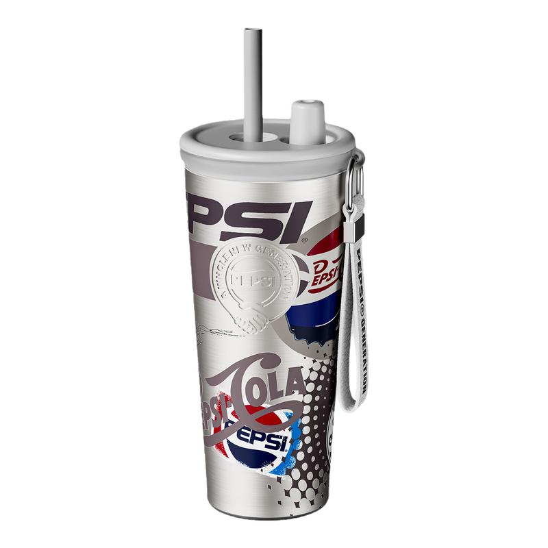 PEPSI百事可乐大容量保温杯可乐杯吸管水杯316不锈钢男女高颜值