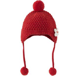 戴维贝拉女童可爱毛绒帽子保暖冬装新款儿童护耳帽宝宝新年保暖帽