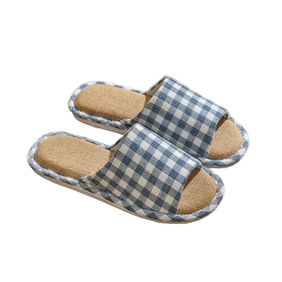 亚麻拖鞋家居室内高级感四季通用防滑静音情侣款2025新款软底待客