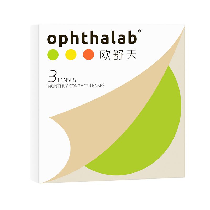 欧舒天ophthalab每日U新隐形眼镜月抛3片透明近视