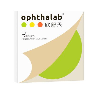 欧舒天ophthalab每日U新隐形眼镜月抛3片透明近视