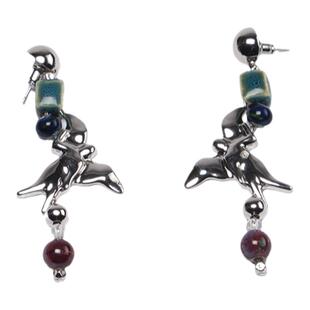 PUPILCASKET 飘浮天使耳钉 925银彩色瓷珠天使吊坠高级感原创设计