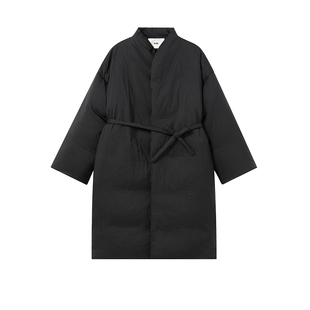 440ME女装 秋冬黑色新中式宽松云朵保暖系带长款羽绒服FB3F0614W