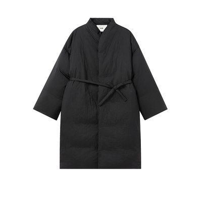 440ME宽松保暖系带长款羽绒服