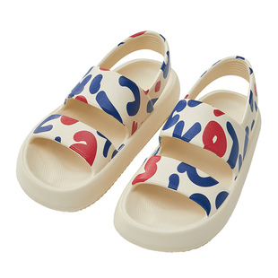 优调印花凉鞋女款可下水夏季厚底防滑防水海边外穿软底运动沙滩鞋