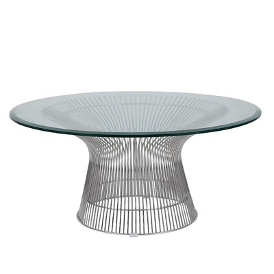 包豪斯玻璃北欧五金普拉特纳茶几