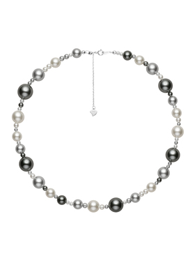 设计师原创黑白珍珠混彩项链女款